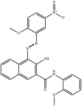 3-ヒドロキシ-4-[(2-メトキシ-5-ニトロフェニル)アゾ]-N-(2-メトキシフェニル)-2-ナフタレンカルボアミド 化学構造式