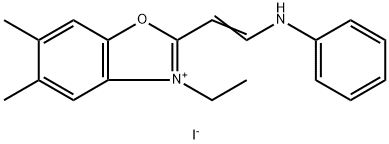 3-ethyl-5,6-dimethyl-2-[2-(phenylamino)vinyl]benzoxazolium iodide Struktur