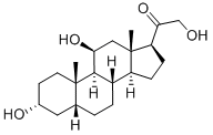 3α,11β,21-トリヒドロキシ-5β-プレグナン-20-オン 化学構造式