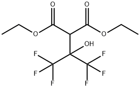 [2,2,2-トリフルオロ-1-ヒドロキシ-1-(トリフルオロメチル)エチル]マロン酸ジエチル 化学構造式