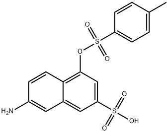 7-amino-4-[[(p-tolyl)sulphonyl]oxy]naphthalene-2-sulphonic acid Struktur