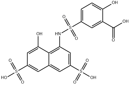 2-ヒドロキシ-5-[[(8-ヒドロキシ-3,6-ジスルホ-1-ナフタレニル)アミノ]スルホニル]安息香酸 化学構造式