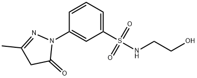 3-(4,5-dihydro-3-methyl-5-oxo-1H-pyrazol-1-yl)-N-(2-hydroxyethyl)benzenesulphonamide Struktur