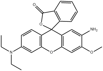 2'-amino-6'-(diethylamino)-3'-methoxyspiro[isobenzofuran-1[3H],9'-[9H]xanthene]-3-one Struktur