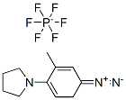 3-methyl-4-(pyrrolidin-1-yl)benzenediazonium hexafluorophosphate (1:1) 化学構造式