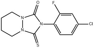 1H-(1,2,4)Triazolo(1,2-a)pyridazin-1-one, 2-(4-chloro-2-fluorophenyl)h exahydro-3-thioxo-,68017-44-7,结构式