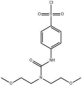 4-[3,3-Bis(2-methoxyethyl)ureido]benzenesulfonyl chloride 化学構造式