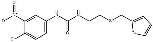 N-(4-CHLORO-3-NITROPHENYL)-N'-(2-[(2-FURYLMETHYL)THIO]ETHYL)UREA 化学構造式