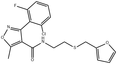 3-(2-氯-6-氟苯基)-N-(2-((呋喃-2-基甲基)硫代)乙基)-5-甲基异噁唑-4-甲酰胺, 680211-94-3, 结构式