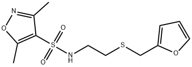 N-(2-((呋喃-2-基甲基)硫代)乙基)-3,5-二甲基异噁唑-4-磺酰胺, 680211-97-6, 结构式