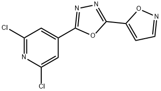 5-[5-(2,6-Dichloropyridin-4-yl)-1,3,4-oxadiazol-2-yl]isoxazole, 2-(2,6-Dichloropyridin-4-yl)-5-(isoxazol-5-yl)-1,3,4-oxadiazole Structure