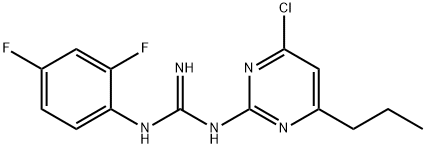 N-(4-CHLORO-6-PROPYLPYRIMIDIN-2-YL)-N'-(2,4-DIFLUOROPHENYL)GUANIDINE Structure