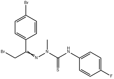 N1-(4-FLUOROPHENYL)-2-[2-BROMO-1-(4-BROMOPHENYL)ETHYLIDENE]-1-METHYLHYDRAZINE-1-CARBOTHIOAMIDE 结构式