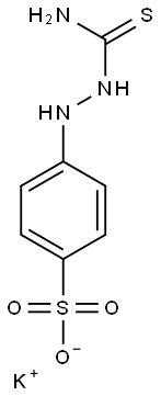 potassium p-[2-(aminothioxomethyl)hydrazino]benzenesulphonate Struktur