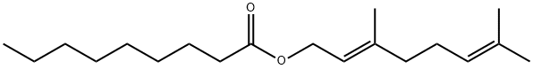 ノナン酸(E)-3,7-ジメチル-2,6-オクタジエニル 化学構造式