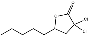 3,3-ジクロロ-4,5-ジヒドロ-5-ペンチル-2(3H)-フラノン 化学構造式