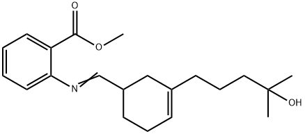 2-[[[3-(4-ヒドロキシ-4-メチルペンチル)-3-シクロヘキセン-1-イル]メチレン]アミノ]安息香酸メチル 化学構造式