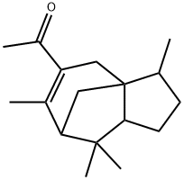 1-[(2,3,4,7,8,8a-ヘキサヒドロ-3,6,8,8-テトラメチル-1H-3a,7-メタノアズレン)-5-イル]エタノン 化学構造式