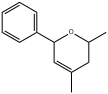 3,6-ジヒドロ-2,4-ジメチル-6-フェニル-2H-ピラン 化学構造式