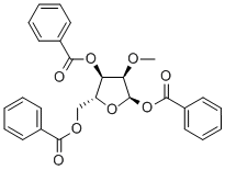 1,3,5-三苯甲酰氧基-2-甲氧基-D-核糖,68045-07-8,结构式