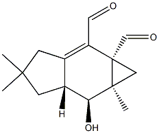 (1aR)-3,4,5,5aα,6,6a-ヘキサヒドロ-6α-ヒドロキシ-4,4,6aβ-トリメチルシクロプロパ[f]インデン-1aβ,2(1H)-ジカルボアルデヒド 化学構造式
