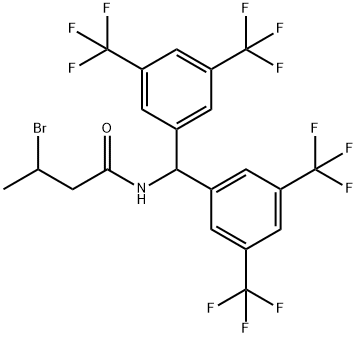 N1-DI[3,5-DI(TRIFLUOROMETHYL)PHENYL]METHYL-3-BROMOBUTANAMIDE Struktur