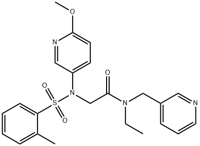 N-ETHYL-2-[(6-METHOXYPYRIDIN-3-YL)-(2-METHYLPHENYL)SULFONYLAMINO]-N-(PYRIDIN-3-YLMETHYL)ACETAMIDE, 680590-49-2, 结构式