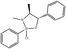 (s,s)-2-phenyl-2-chloro-3,4-dimethyl-5-phenyl-[1,3,2]-oxazasilolidine Struktur