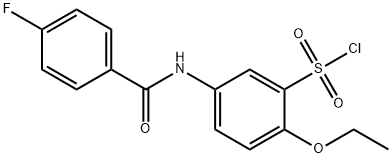 2-ETHOXY-5-(4-FLUORO-BENZOYLAMINO)-BENZENESULFONYL CHLORIDE 结构式