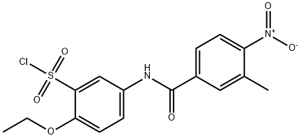 2-乙氧基-5-(3-甲基-4-硝基苯甲酰胺)苯磺酰氯 结构式