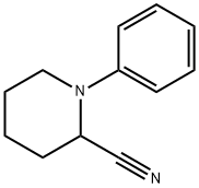 1-フェニル-2-ピペリジンカルボニトリル 化学構造式