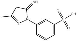 3-[(4,5-ジヒドロ-5-イミノ-3-メチル-1H-ピラゾール)-1-イル]ベンゼンスルホン酸 化学構造式