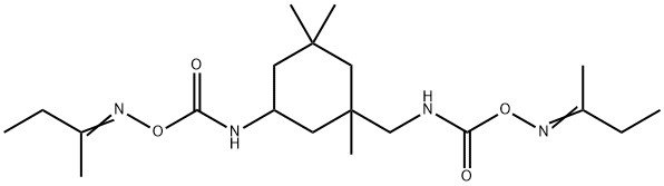 O-[[[[1,3,3-三甲基-5-[[[[(1-甲基丙烯基)氨基]氧基]羰基]氨基]环己基]甲基]氨基]羰基]-2-丁酮肟, 68083-48-7, 结构式