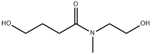 4-ヒドロキシ-N-(2-ヒドロキシエチル)-N-メチルブタンアミド 化学構造式