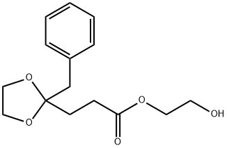 2-(フェニルメチル)-1,3-ジオキソラン-2-プロパン酸2-ヒドロキシエチル 化学構造式