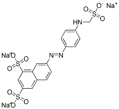 trisodium 7-[[4-[(sulphonatomethyl)amino]phenyl]azo]naphthalene-1,3-disulphonate  Struktur