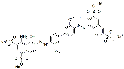 4-Amino-5-hydroxy-6-[[4'-[(2-hydroxy-3,6-disulfo-1-naphthalenyl)azo]-3,3'-dimethoxy[1,1'-biphenyl]-4-yl]azo]-1,3-naphthalenedisulfonic acid tetrasodium salt|