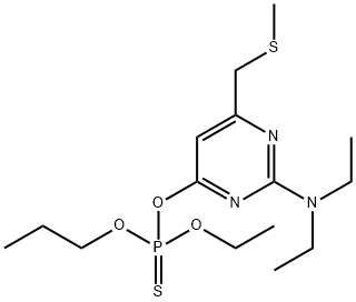 Phosphorothioic acid, O-2-(diethylamino)-6-(methylthio)methyl-4-pyrimidinyl O-ethyl O-propyl ester Structure