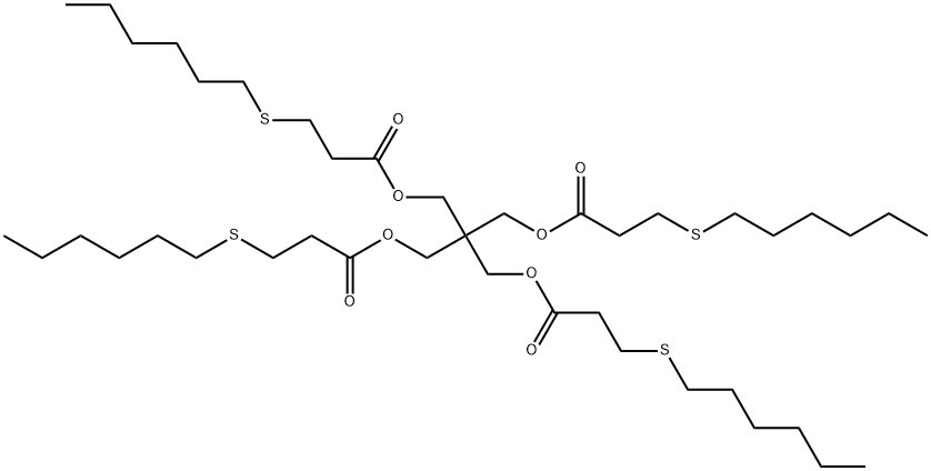 2,2-bis[[3-(hexylthio)-1-oxopropoxy]methyl]propane-1,3-diyl bis[3-(hexylthio)propionate] Struktur