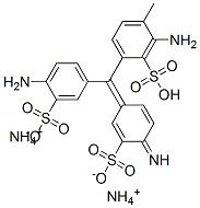 diammonium hydrogen 2-amino-4-[(4-amino-3-sulphonatophenyl)(4-imino-3-sulphonatocyclohexa-2,5-dien-1-ylidene)methyl]toluene-3-sulphonate Struktur