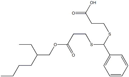 2-ethylhexyl hydrogen 3,3'-[(phenylmethylene)bis(thio)]dipropionate Struktur