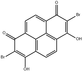 2,7-dibromo-3,6-dihydroxypyrene-1,8-dione Struktur