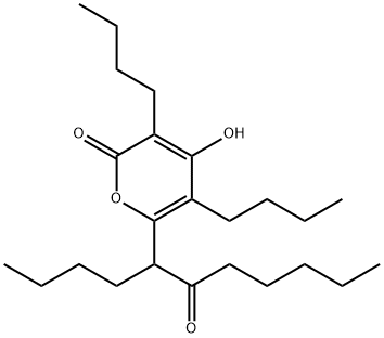 2H-Pyran-2-one, 3,5-dibutyl-6-(1-butyl-2-oxoheptyl)-4-hydroxy- Structure