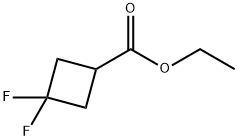 3,3-ジフルオロシクロブタンカルボン酸エチル 化学構造式