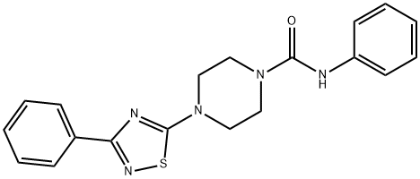 N-フェニル-4-(3-フェニル-1,2,4-チアジアゾール-5-イル)-1-ピペラジンカルボアミド 化学構造式