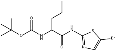 Carbamic  acid,  [1-[[(5-bromo-2-thiazolyl)amino]carbonyl]butyl]-,  1,1-dimethylethyl  ester  (9CI) Structure