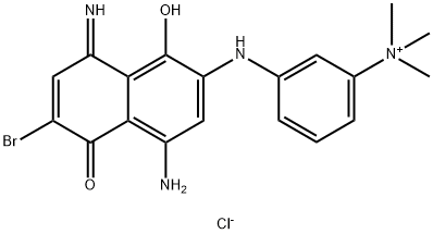 3-[(4-氨基-6-溴-5,8-二氢-1-羟基-8-亚氨基-5-氧代-2-萘基)氨基]苯基三甲基氯化铵, 68123-13-7, 结构式