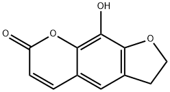 2,3-ジヒドロ-9-ヒドロキシ-7H-フロ[3,2-g][1]ベンゾピラン-7-オン 化学構造式