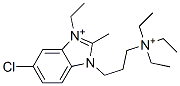 5-Chloro-3-ethyl-2-methyl-1-[3-(triethylaminio)propyl]-1H-benzimidazole-3-ium Struktur