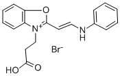 2-(2-ANILINOVINYL)-3-(2-CARBOXYETHYL)BENZOXAZOLIUM BROMIDE Struktur